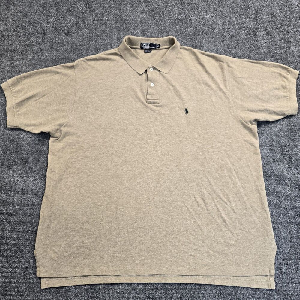 Vintage Polo Ralph Lauren Mens Sz XXL Brown Cotton Polo Shirt